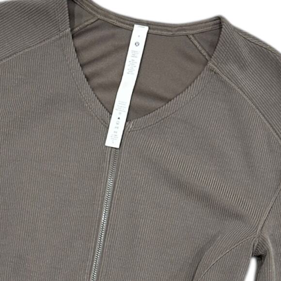 Lululemon Ribbed Softstreme Long-Sleeve Romper In Nomad - Picture 2 of 6